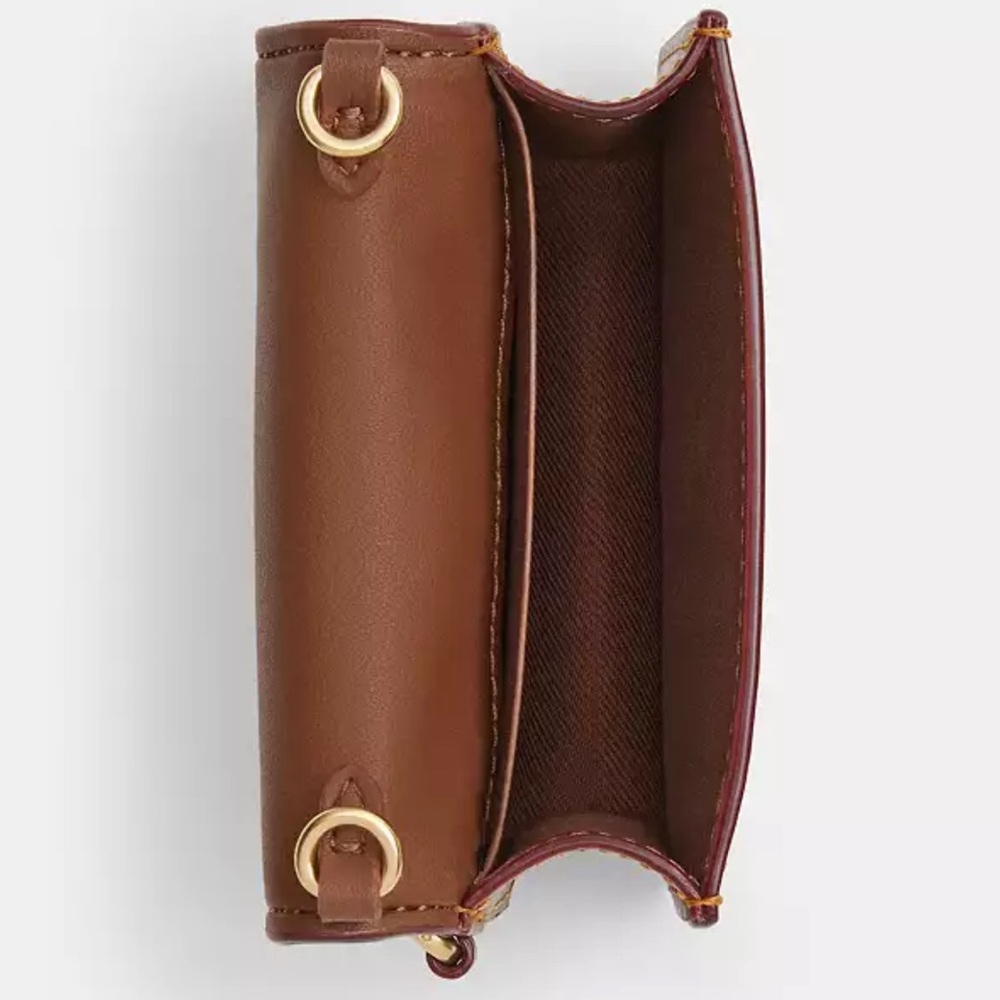 Coach CR949 Boxed Mini Wallet On A Chain In Signature Canvas With Floral Print - Picture 6 of 9